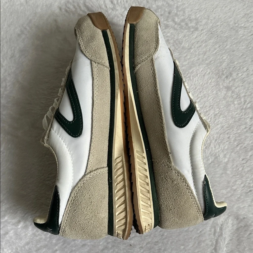 Tretorn Rawlins 2.0‎ Low Top Leather Suede Cream Green Sneakers 7.5 Athleisure